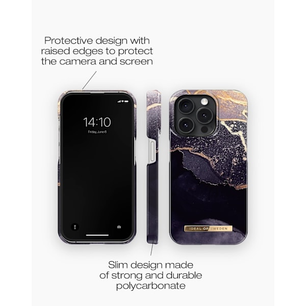 Printed Case MagSafe iPhone 15 Pro Golden Twilight Black