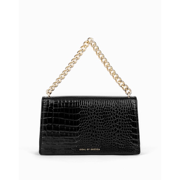 Medium Lia Baguette Bag Neo Noir Croco