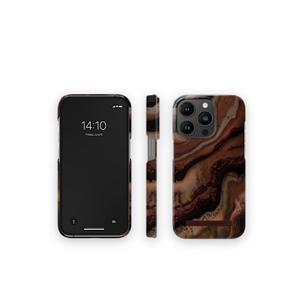 Printed Case iPhone 14 Pro Dark Amber Marble Brown