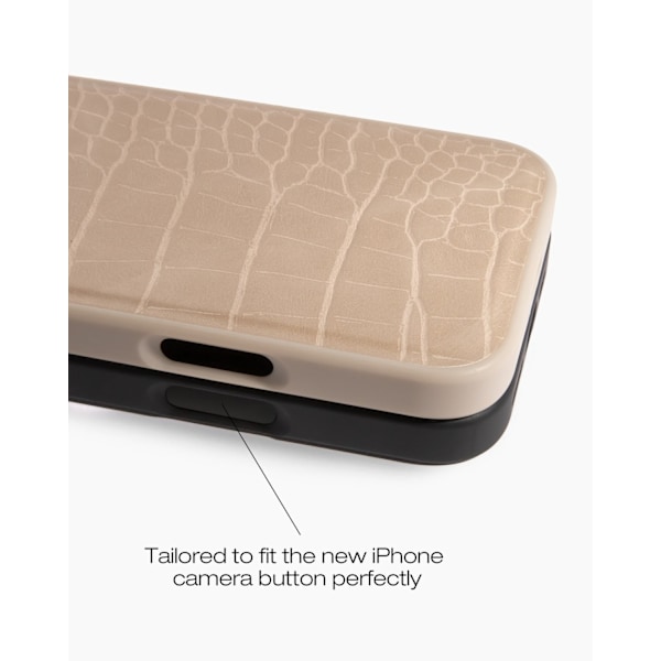 Vegan Leather Case iPhone 13 / 14 / 15 / 16e Black Croco Black
