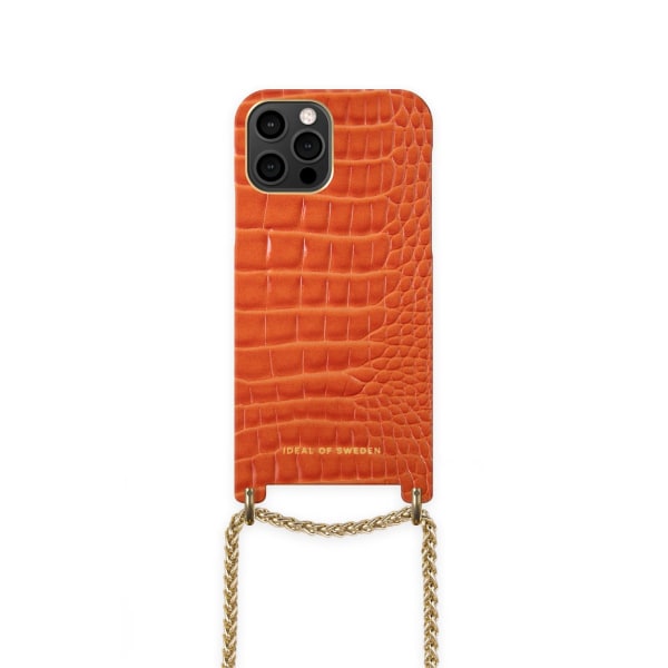 Lilou Necklace Case Orange Croco iPhone 12 PRO MAX
