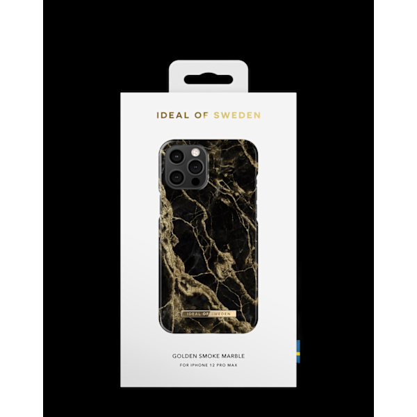 Printed Case iPhone 12 Pro Max Golden Smoke Marble White