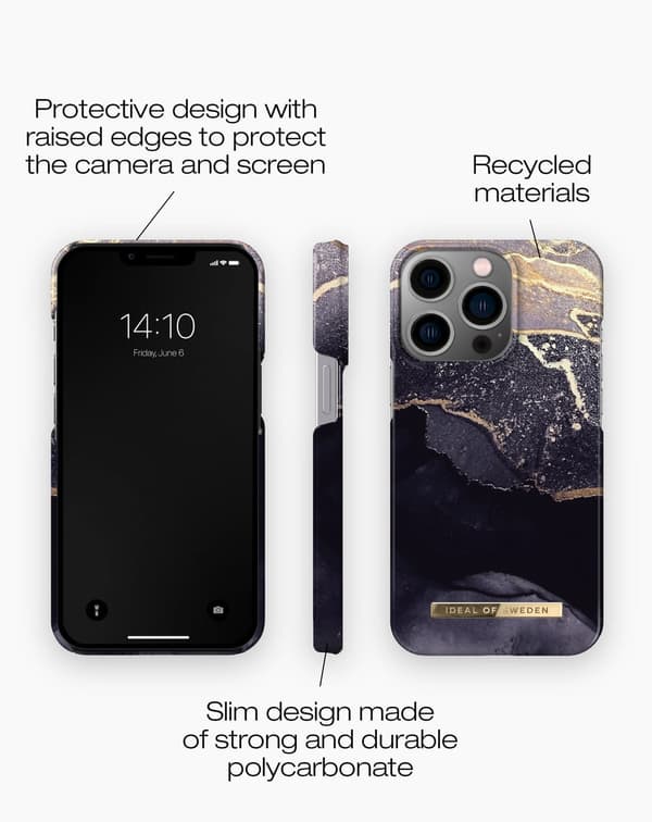 Printed Case iPhone 13 Pro Golden Twilight Black