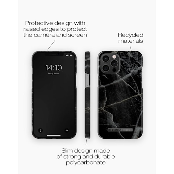 Printed Case iPhone 12 Pro Max Black Thunder Marble Black