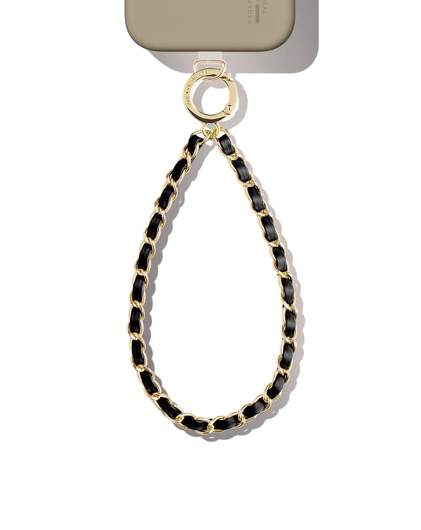 Phone Wristlet Strap Noir Gold Svart