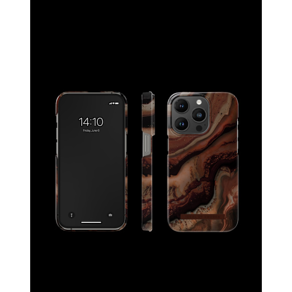 Printed Case iPhone 14 Pro Dark Amber Marble Brown
