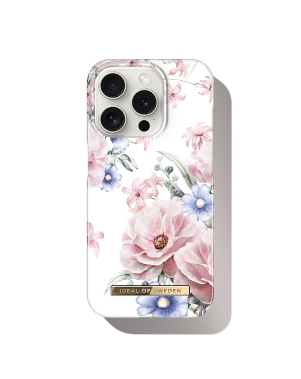Printed Case iPhone 15 Pro Floral Romance Vit
