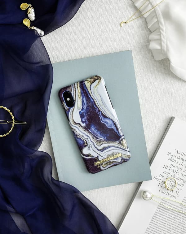Printed Case iPhone 11 Pro Max / XS Max Golden Indigo Marble Blue