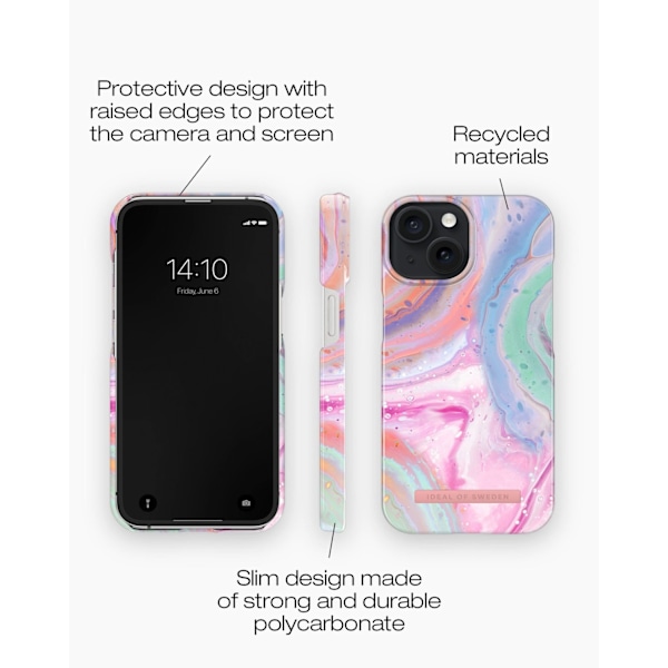 Printed Case iPhone 15 Pastel Marble