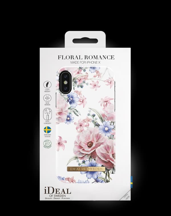Printed Case iPhone X Floral Romance White