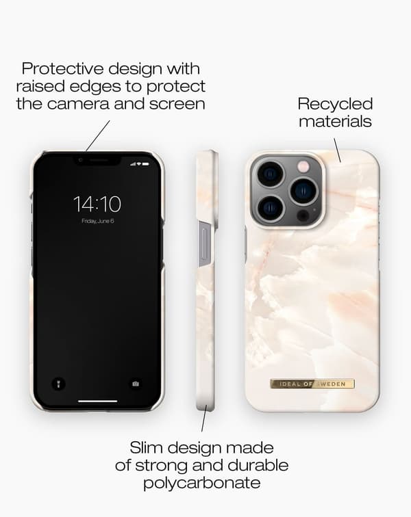 Printed Case iPhone 13 Pro Rose Pearl Marble Pink
