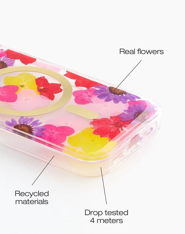 Clear Case MagSafe iPhone 15 Pro Tropical Floral