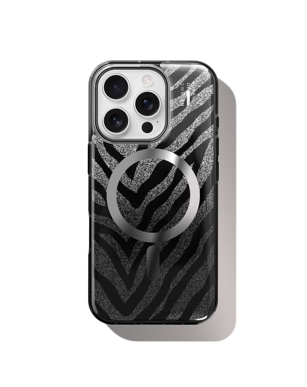 Clear Case MagSafe iPhone 16 Pro Zebra Mystique Svart