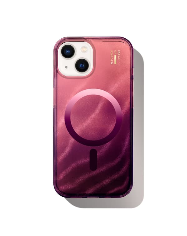 Clear Case MagSafe iPhone 13 / 14 / 15 / 16e / 17e Cherry Lacquer Guld
