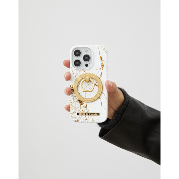 Printed Case MagSafe iPhone 15 Plus Carrara Gold White