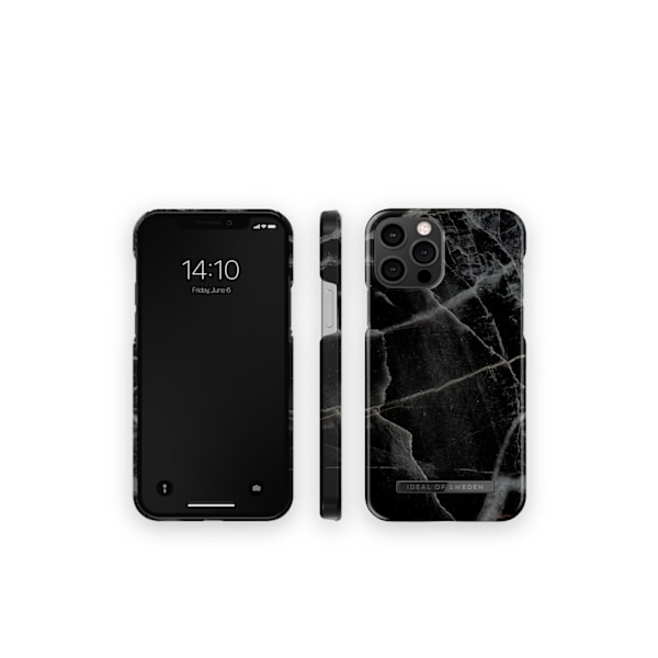 Printed Case iPhone 12 / 12 Pro Black Thunder Marble Black