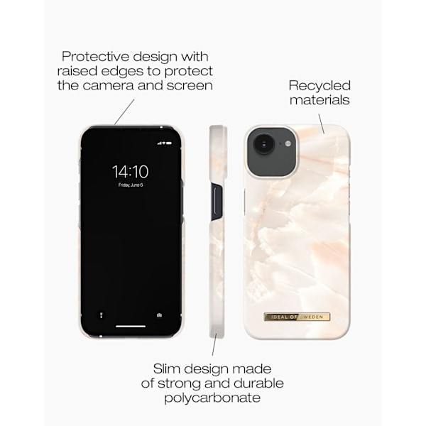 Printed Case iPhone 13 / 14 / 16e Rose Pearl Marble