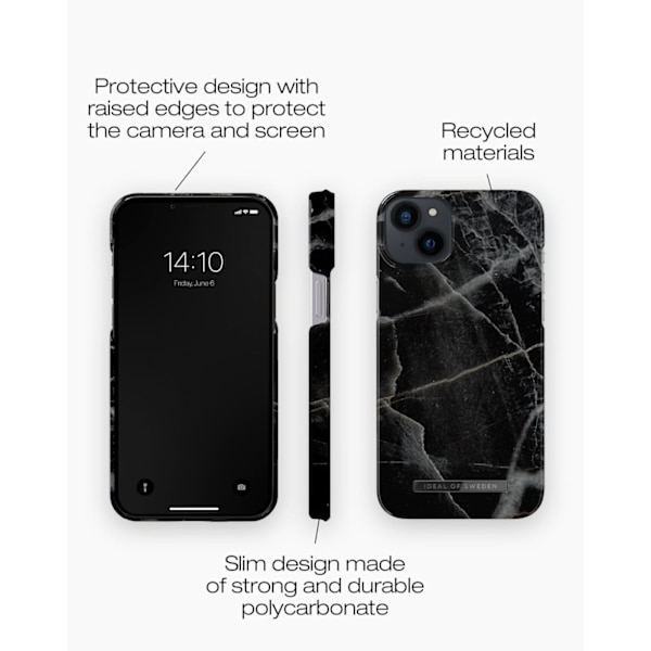 Printed Case iPhone 14 Plus Black Thunder Marble Black