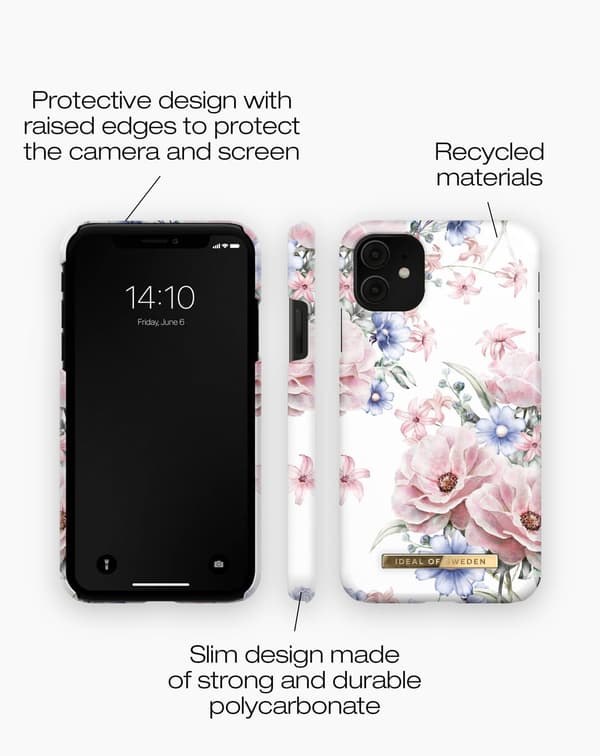 Printed Case iPhone 11 / XR Floral Romance White
