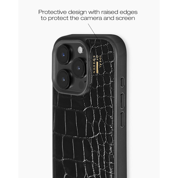 Vegan Leather Case iPhone 16 Pro Max Black Croco