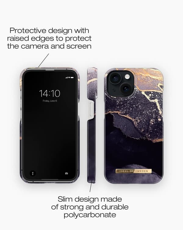 Printed Case MagSafe iPhone 15 Golden Twilight Black