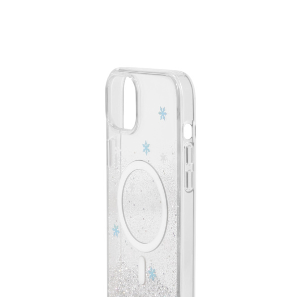Clear Case MagSafe iPhone 15 Plus Snowflake Silver