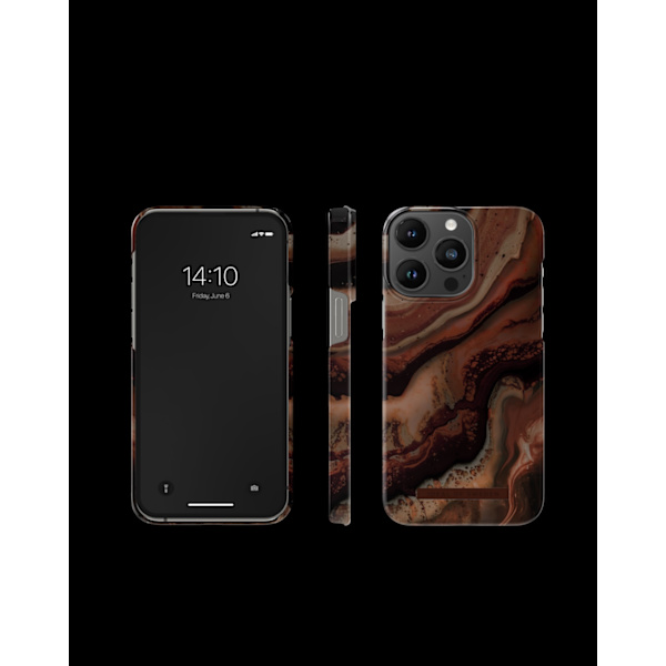 Printed Case iPhone 14 Pro Max Dark Amber Marble Brown