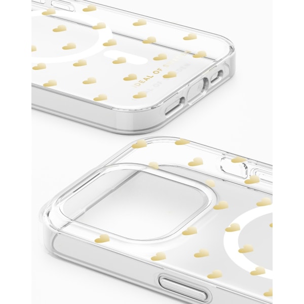 Clear Case MagSafe iPhone 15PR Golden Hearts