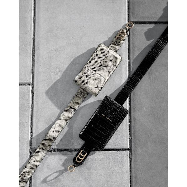 Utility Strap Beige Shimmery Snake