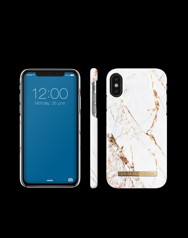 Printed Case iPhone X Carrara Gold White