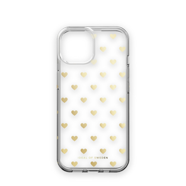 Clear Case iPhone 13 / 14 / 15 / 16e Golden Hearts Transparent