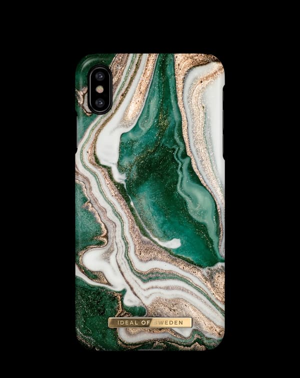 Printed Case iPhone Xs Max Golden Jade Marble Green