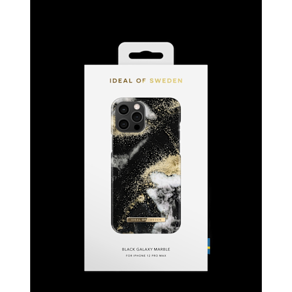 Printed Case iPhone 12 Pro Max Black Galaxy Marble Black