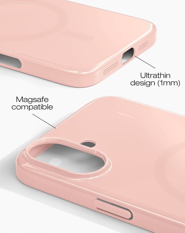 Slim Case MagSafe iPhone 16 Glossy Blush Pink Rosa