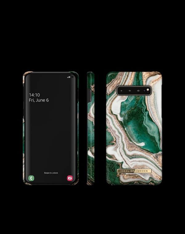 Printed Case Galaxy S10 Golden Jade Marble