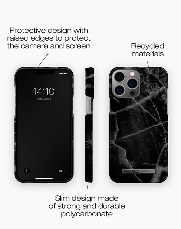 Printed Case iPhone 14 Pro Max Black Thunder Marble Black