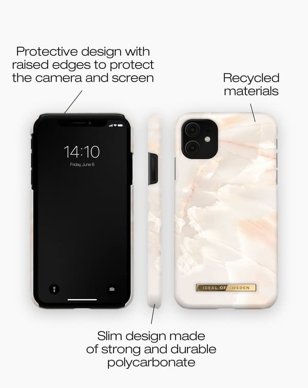 Printed Case iPhone 11 / XR Rose Pearl Marble Pink