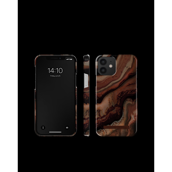 Printed Case iPhone 12 / 12 Pro Dark Amber Marble Brown