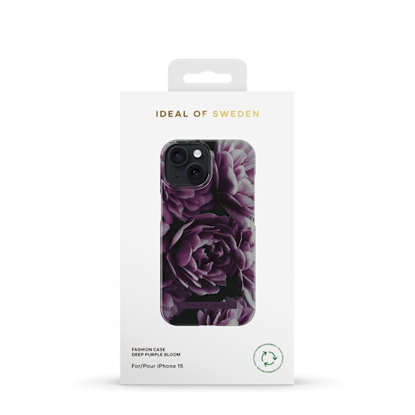 Printed Case iPhone 15 Deep Purple Bloom Lila