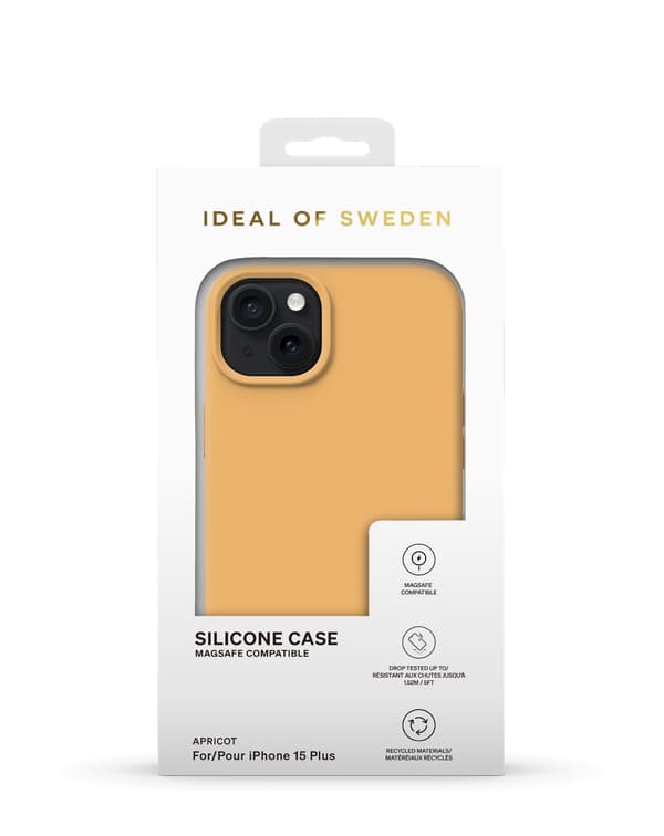 Silicone Case MagSafe iPhone 15 Plus Apricot Orange