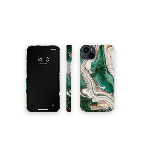 Printed Case iPhone 14PL Golden Jade Marble