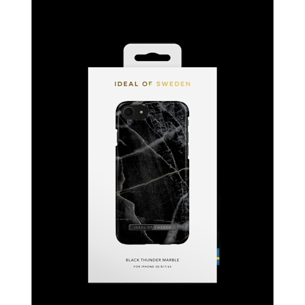 Printed Case iPhone 8 / 7 / 6 / 6S / SE Black Thunder Marble Black