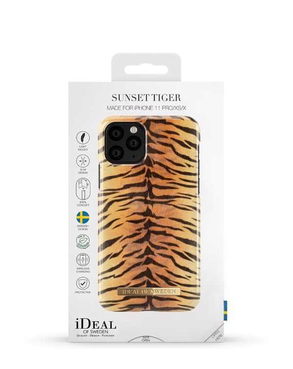 Printed Case iPhone 11 Pro / XS / X Sunset Tiger Orange