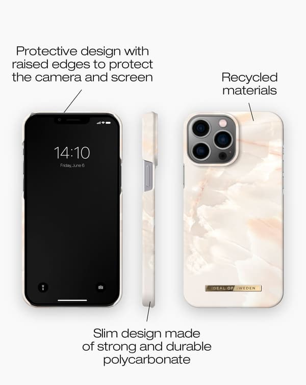 Printed Case iPhone 14 Pro Max Rose Pearl Marble
