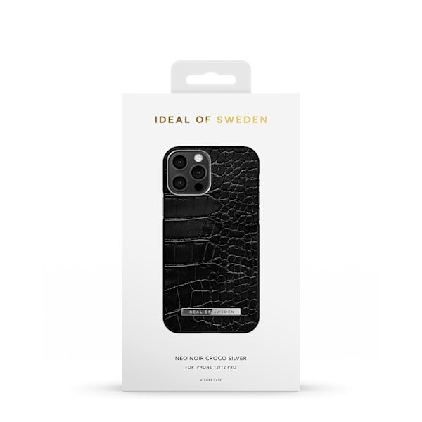 Atelier Case New iPhone 12 / 12 Pro Neo Noir Croco Silver