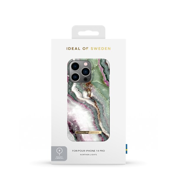 Printed Case MagSafe iPhone 14 Pro Northern Lights Green