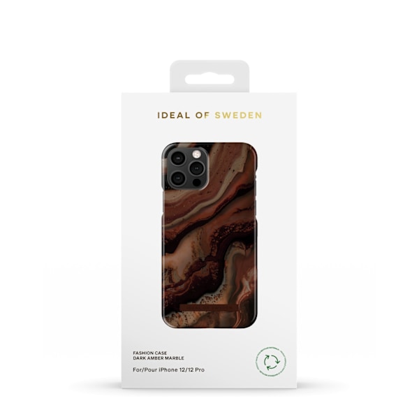 Printed Case iPhone 12 / 12 Pro Dark Amber Marble