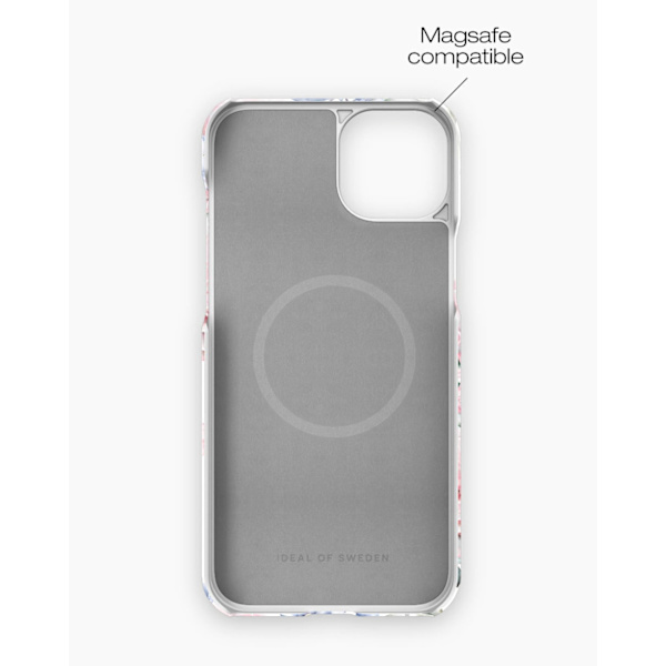 Printed Case MagSafe iPhone 15 Plus Floral Romance Vit