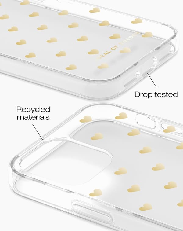 Clear Case iPhone 12 / 12 Pro Golden Hearts Transparent