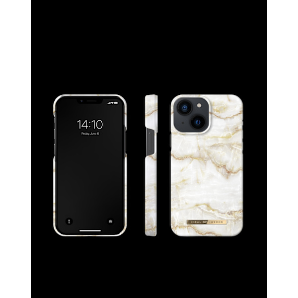 Printed Case iPhone 13 Mini Golden Pearl Marble White